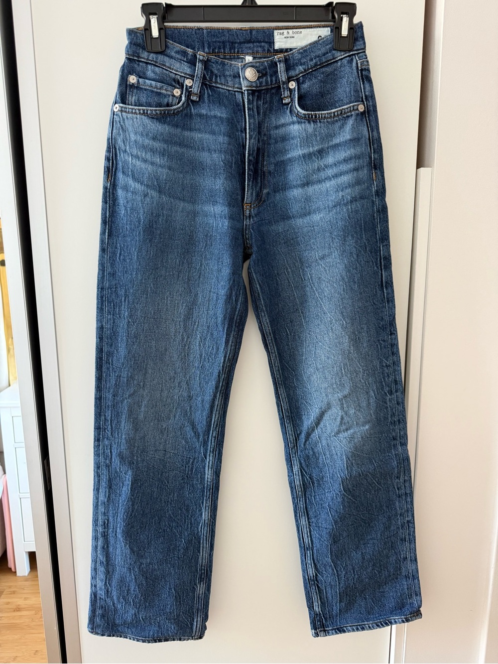 Rag & Bone Harlow Blue Straight-Leg Jeans